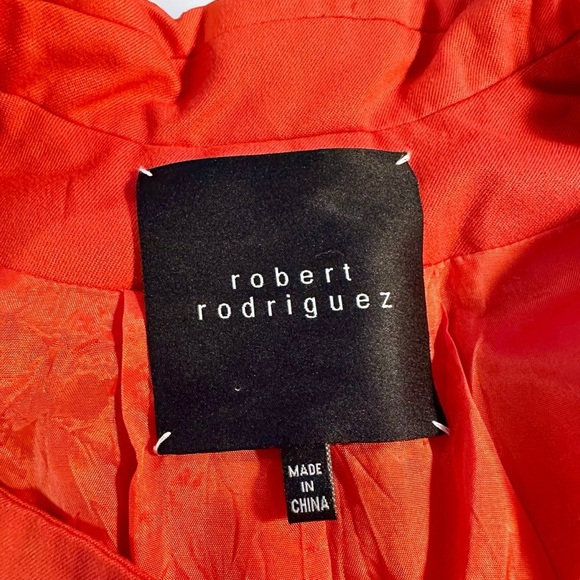 Robert Rodriguez Vibrant Orange Double-Breasted Cropped Trench Style Jacket Sz 2 - Picture 2 of 15